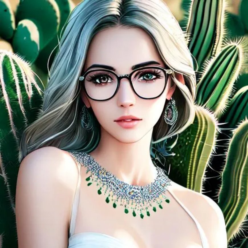 Character Series- Digital Painting-Beautiful Girl in Cactus Field